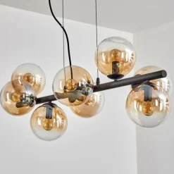 Koyoto Suspension, Boule lumineuse, Suspension Ambre, Clair, 8 lumières