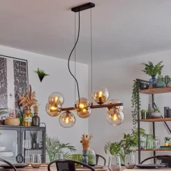 Koyoto Suspension, Boule lumineuse, Suspension Ambre, Clair, 8 lumières