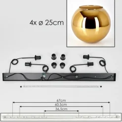 Koyoto Suspension, Boule lumineuse, Suspension Or, 4 lumières