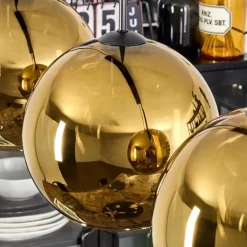 Koyoto Suspension, Boule lumineuse, Suspension Or, 4 lumières