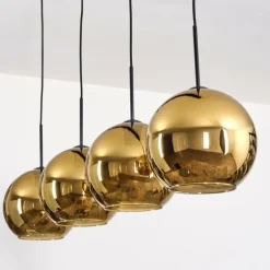 Koyoto Suspension, Boule lumineuse, Suspension Or, 4 lumières