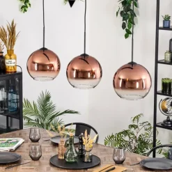 Koyoto Suspension, Boule lumineuse, Suspension Noir, 3 lumières