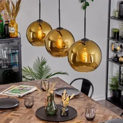 Koyoto Suspension, Boule lumineuse, Suspension Noir, 3 lumières
