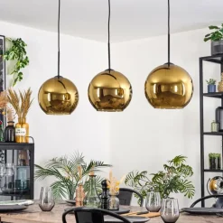 Koyoto Suspension, Boule lumineuse, Suspension Noir, 3 lumières