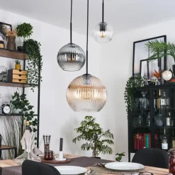 Koyoto Suspension, Boule lumineuse, Suspension Noir, 3 lumières