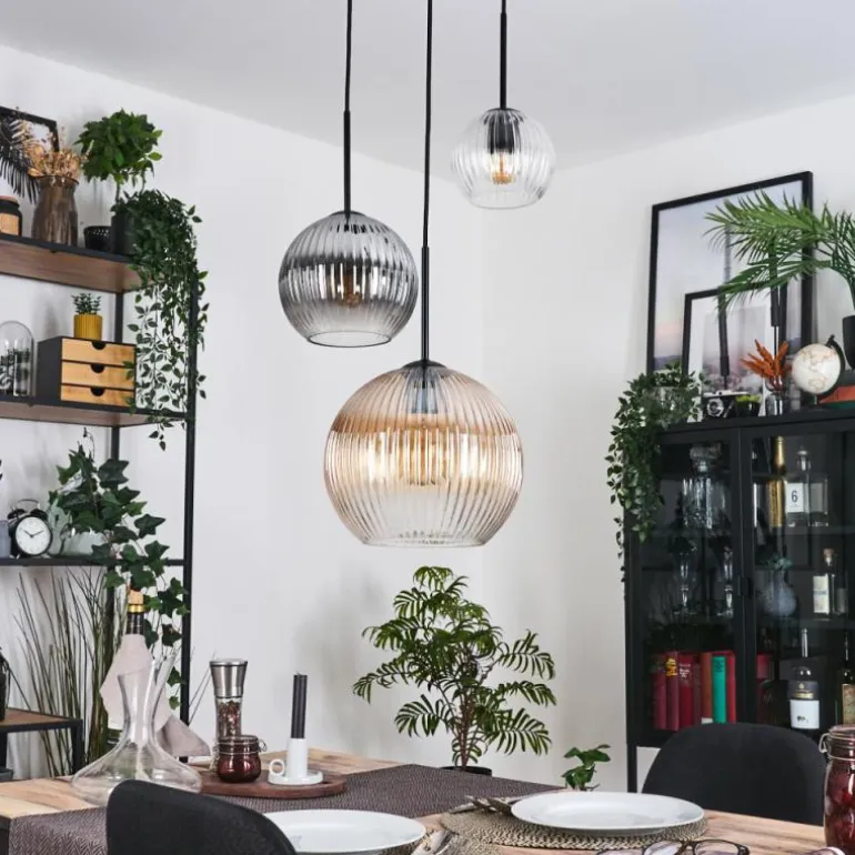 Koyoto Suspension, Boule lumineuse, Suspension Noir, 3 lumières