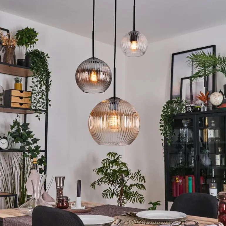 Koyoto Suspension, Boule lumineuse, Suspension Noir, 3 lumières