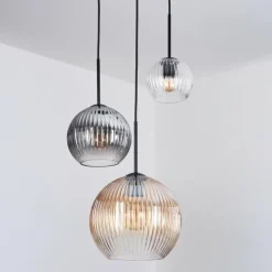 Koyoto Suspension, Boule lumineuse, Suspension Noir, 3 lumières