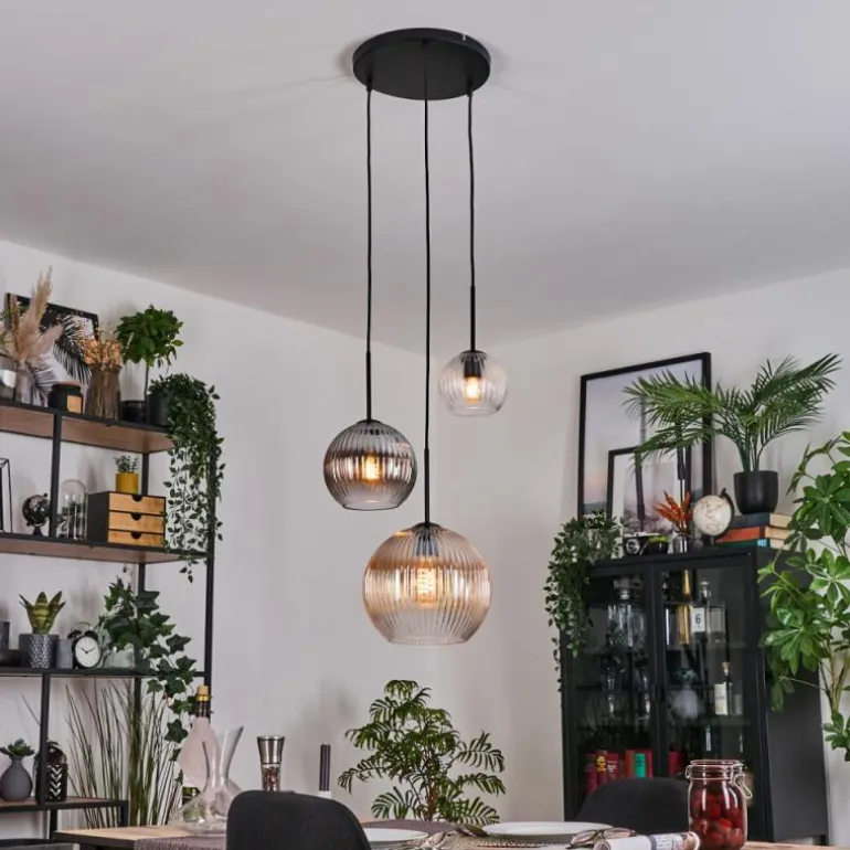 Koyoto Suspension, Boule lumineuse, Suspension Noir, 3 lumières