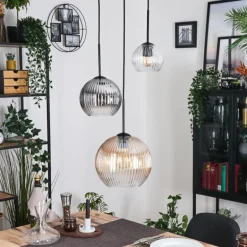 Koyoto Suspension, Boule lumineuse, Suspension Noir, 3 lumières