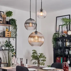 Koyoto Suspension, Boule lumineuse, Suspension 30 cm Noir, 3 lumières
