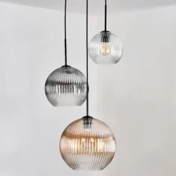 Koyoto Suspension, Boule lumineuse, Suspension 30 cm Noir, 3 lumières