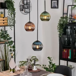 Koyoto Suspension, Boule lumineuse, Suspension Noir, 3 lumières