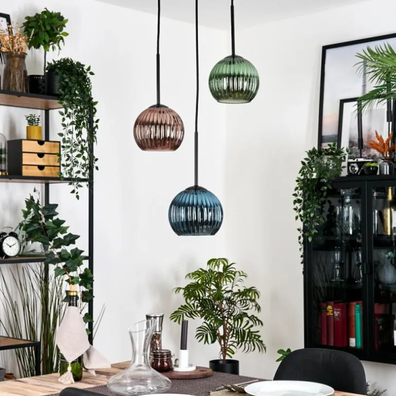 Koyoto Suspension, Boule lumineuse, Suspension Noir, 3 lumières