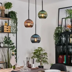 Koyoto Suspension, Boule lumineuse, Suspension Noir, 3 lumières