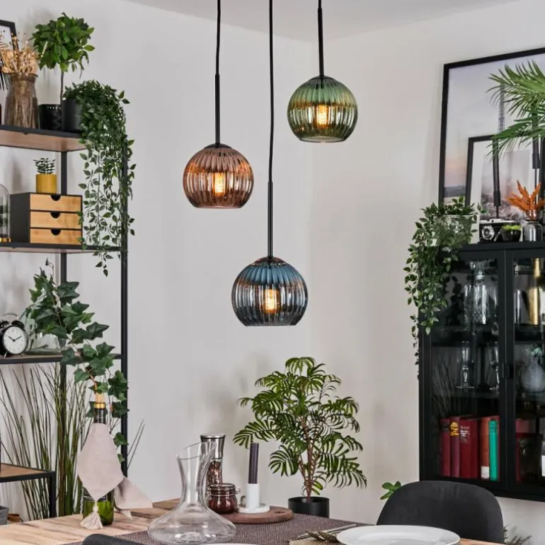 Koyoto Suspension, Boule lumineuse, Suspension Noir, 3 lumières