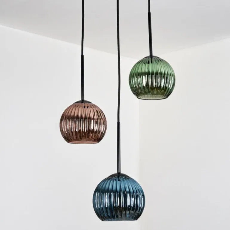 Koyoto Suspension, Boule lumineuse, Suspension Noir, 3 lumières