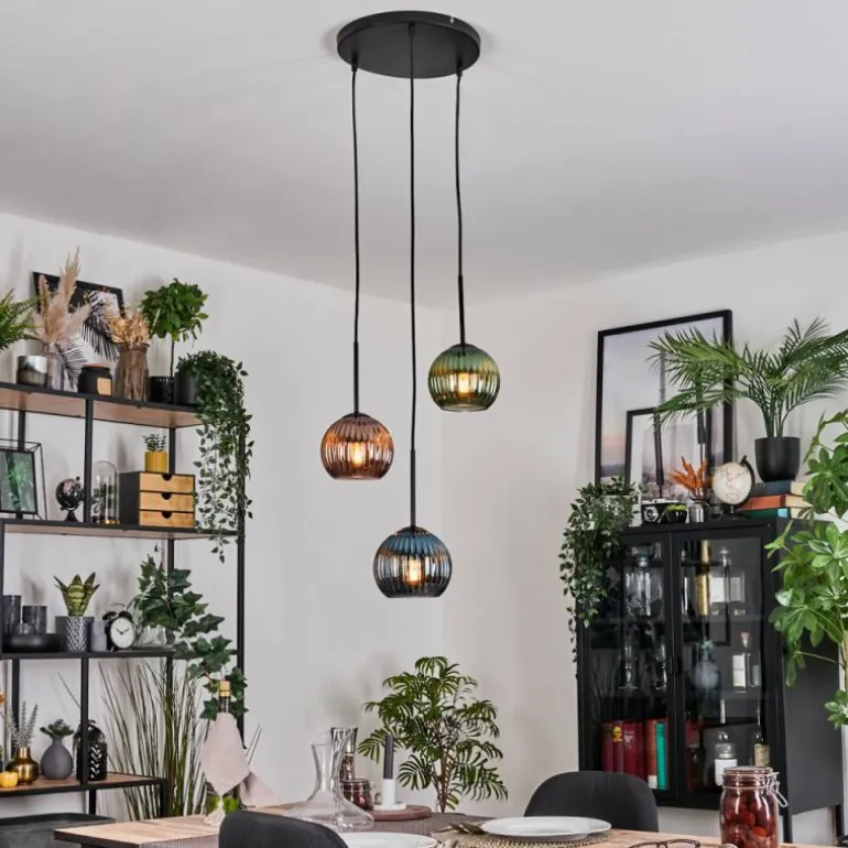 Koyoto Suspension, Boule lumineuse, Suspension Noir, 3 lumières