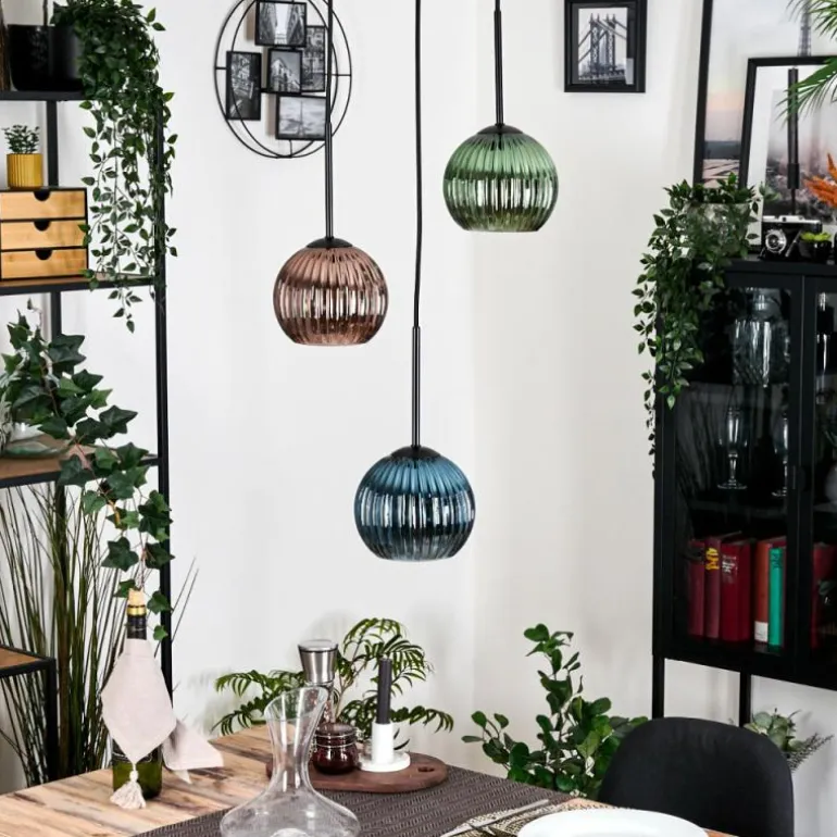 Koyoto Suspension, Boule lumineuse, Suspension Noir, 3 lumières