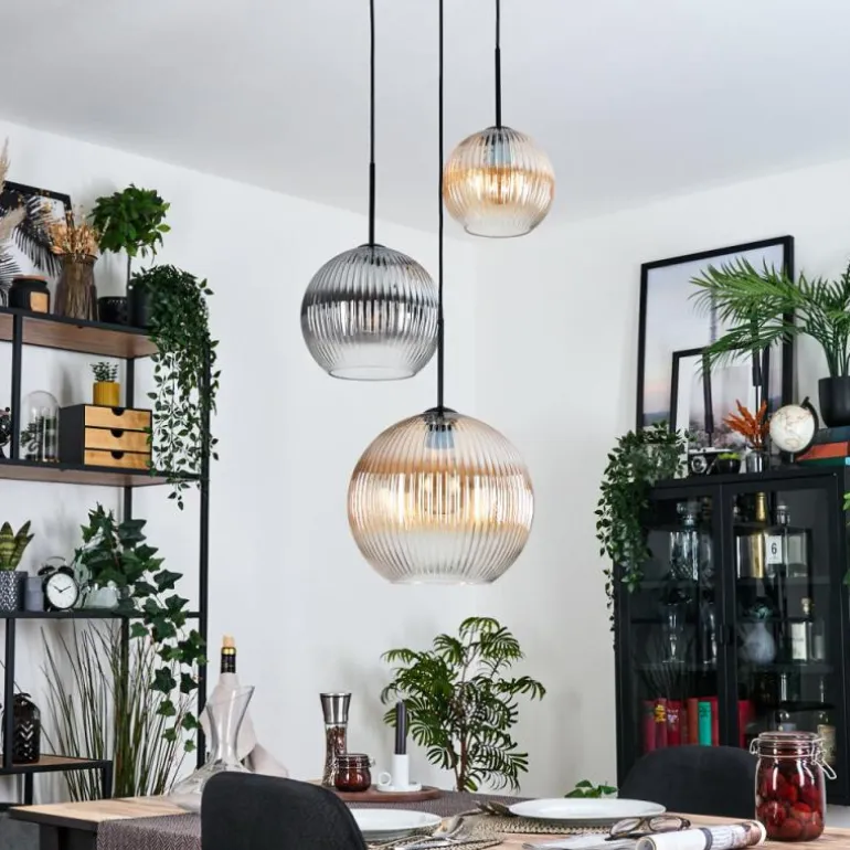 Koyoto Suspension, Boule lumineuse, Suspension, Suspension grappe Noir, 3 lumières