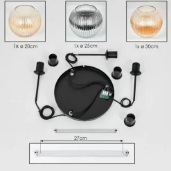 Koyoto Suspension, Boule lumineuse, Suspension, Suspension grappe Noir, 3 lumières