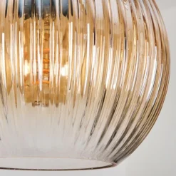 Koyoto Suspension, Boule lumineuse, Suspension Ambre, Clair, Fumé, 3 lumières