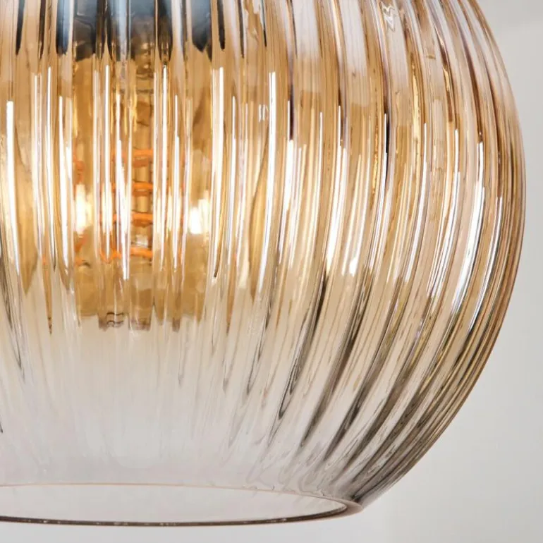 Koyoto Suspension, Boule lumineuse, Suspension Ambre, Clair, Fumé, 3 lumières