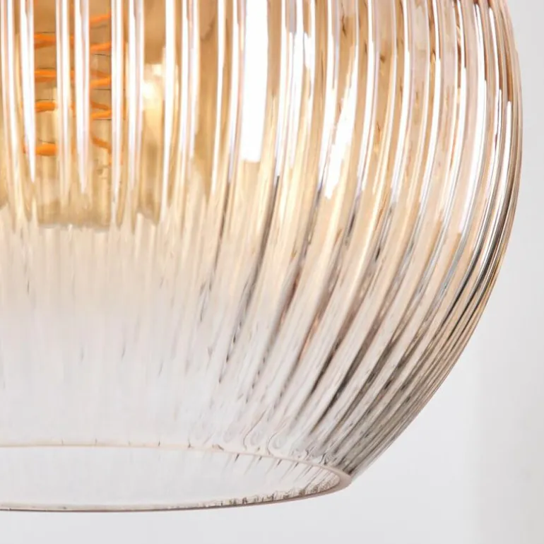 Koyoto Suspension, Boule lumineuse, Suspension Ambre, Clair, Fumé, 3 lumières