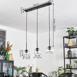 Koyoto Suspension, Boule lumineuse, Suspension Clair, 3 lumières