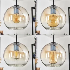 Koyoto Suspension, Boule lumineuse, Suspension Ambre, Clair, 3 lumières