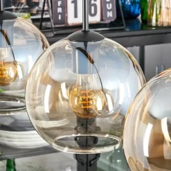 Koyoto Suspension, Boule lumineuse, Suspension Ambre, Clair, 3 lumières