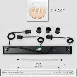 Koyoto Suspension, Boule lumineuse, Suspension Ambre, Clair, 3 lumières