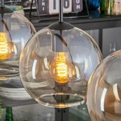 Koyoto Suspension, Boule lumineuse, Suspension Ambre, Clair, 3 lumières