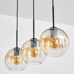 Koyoto Suspension, Boule lumineuse, Suspension Ambre, Clair, 3 lumières
