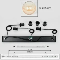 Koyoto Suspension, Boule lumineuse, Suspension Ambre, Clair, 3 lumières