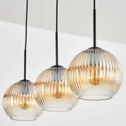 Koyoto Suspension, Boule lumineuse, Suspension Ambre, Clair, 3 lumières