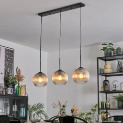Koyoto Suspension, Boule lumineuse, Suspension Ambre, Clair, 3 lumières