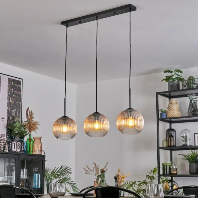 Koyoto Suspension, Boule lumineuse, Suspension Ambre, Clair, 3 lumières