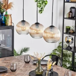 Koyoto Suspension, Boule lumineuse, Suspension Ambre, Clair, 3 lumières