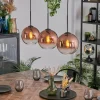 Koyoto Suspension, Boule lumineuse, Suspension Clair, Cuivré, 3 lumières