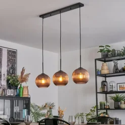 Koyoto Suspension, Boule lumineuse, Suspension Cuivré, 3 lumières