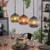Koyoto Suspension, Boule lumineuse, Suspension Bleu, Vert, Cuivré, 3 lumières
