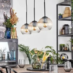 Koyoto Suspension, Boule lumineuse, Suspension Ambre, Clair, 3 lumières