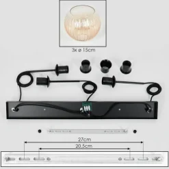 Koyoto Suspension, Boule lumineuse, Suspension Ambre, Clair, 3 lumières