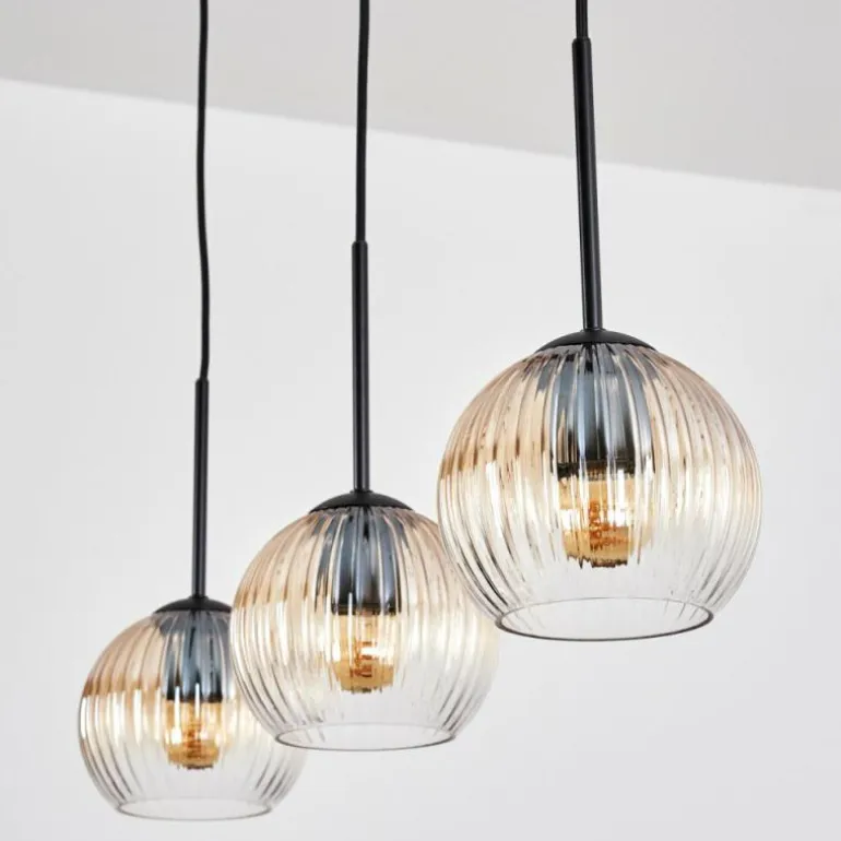 Koyoto Suspension, Boule lumineuse, Suspension Ambre, Clair, 3 lumières