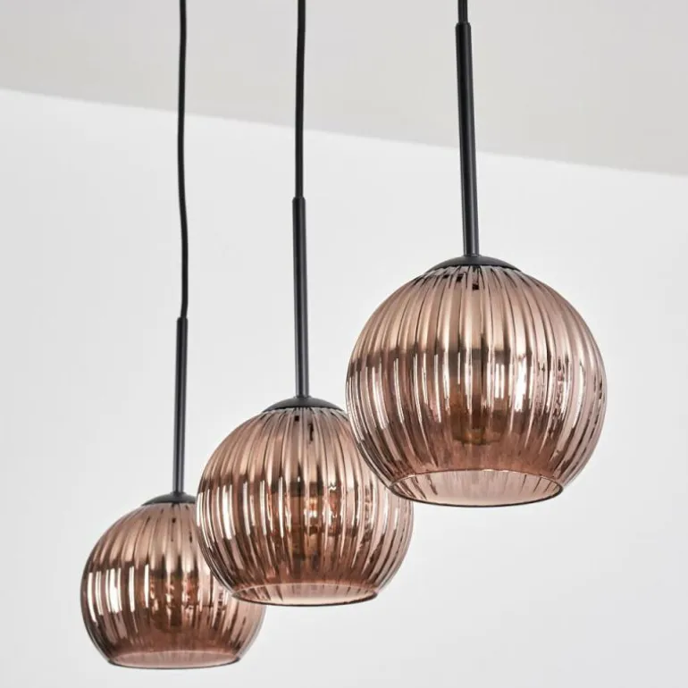 Koyoto Suspension, Boule lumineuse, Suspension Cuivré, 3 lumières