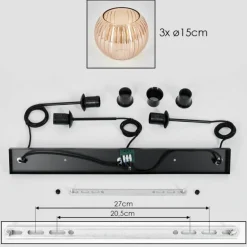 Koyoto Suspension, Boule lumineuse, Suspension Ambre, 3 lumières