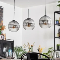 Koyoto Suspension, Boule lumineuse, Suspension Clair, Fumé, 3 lumières