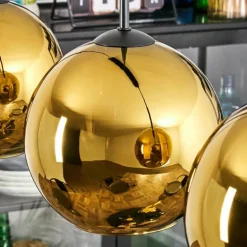 Koyoto Suspension, Boule lumineuse, Suspension Or, 3 lumières