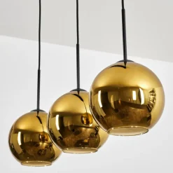 Koyoto Suspension, Boule lumineuse, Suspension Or, 3 lumières